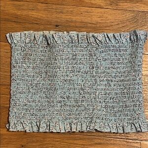 Blue Smocked Tube Top